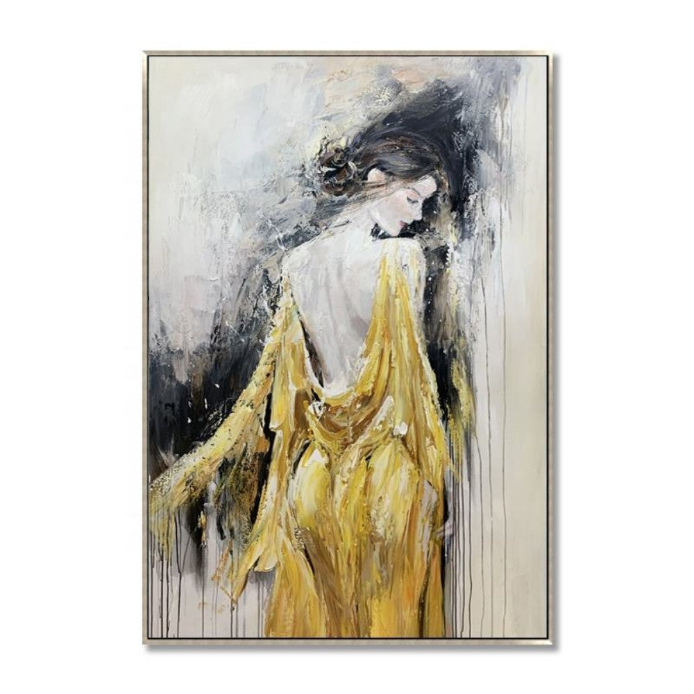L’Or en Silence — Hand-Painted Figurative Masterpiece