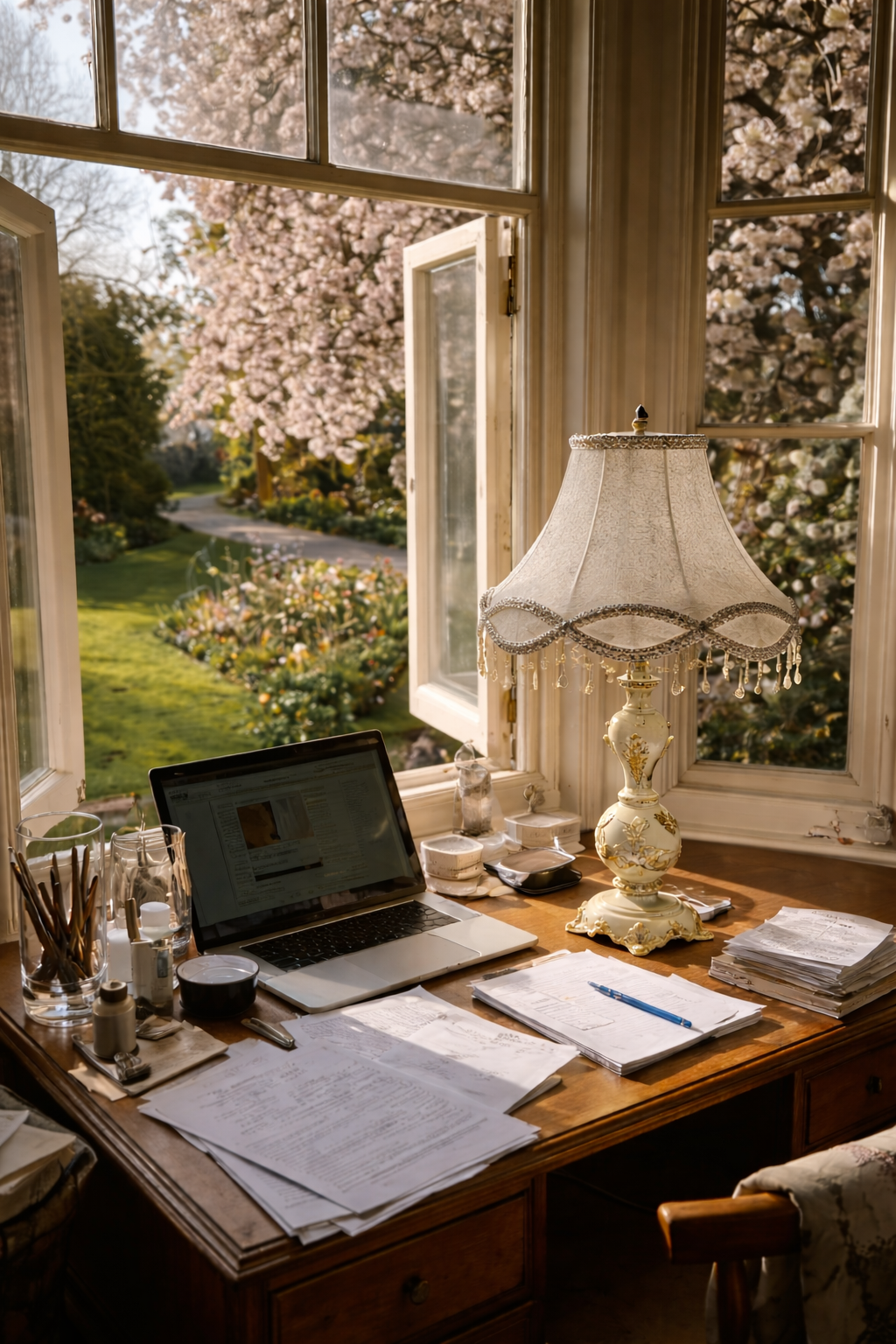 Lumière Élégance — Vintage Lace Crystal Table Lamp