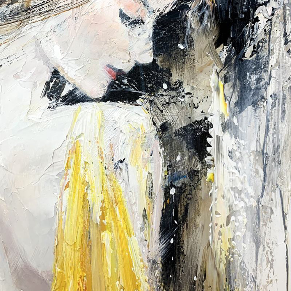 L’Or en Silence — Hand-Painted Figurative Masterpiece