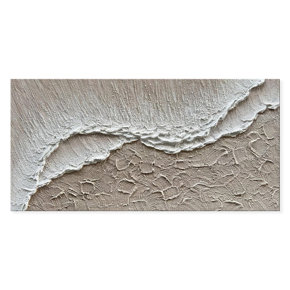 Écume Blanche — Hand-Painted Textured Ocean Canvas